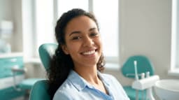 Woman with a bright, perfect Hollywood Smile at a dental clinic in Istanbul