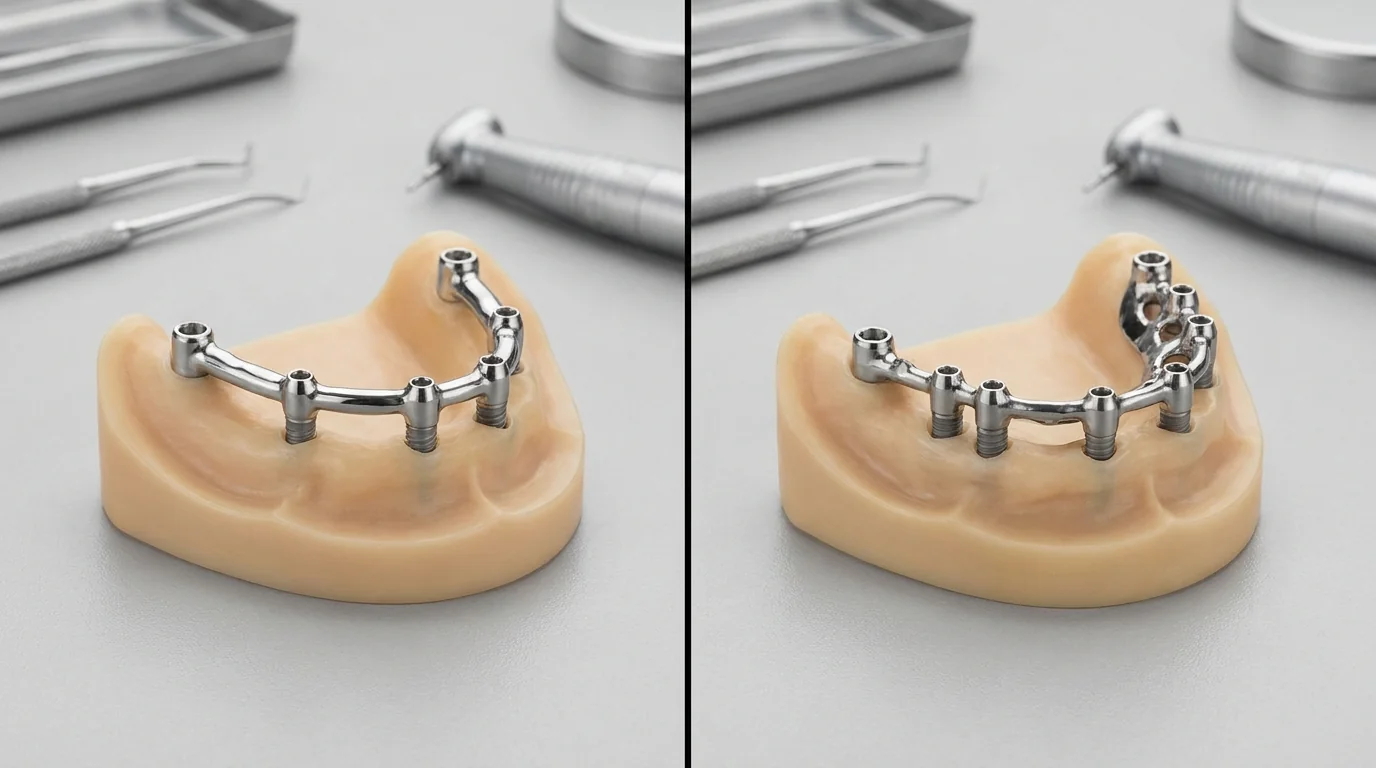 All-on-4 and All-on-6 implant layout comparison