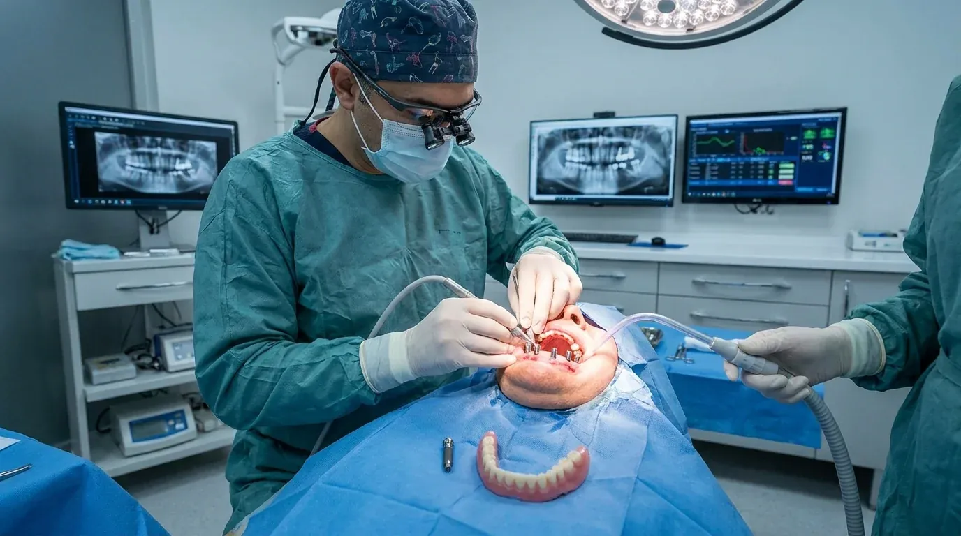 All-on-6 dental implant surgery at Turkish dental clinic