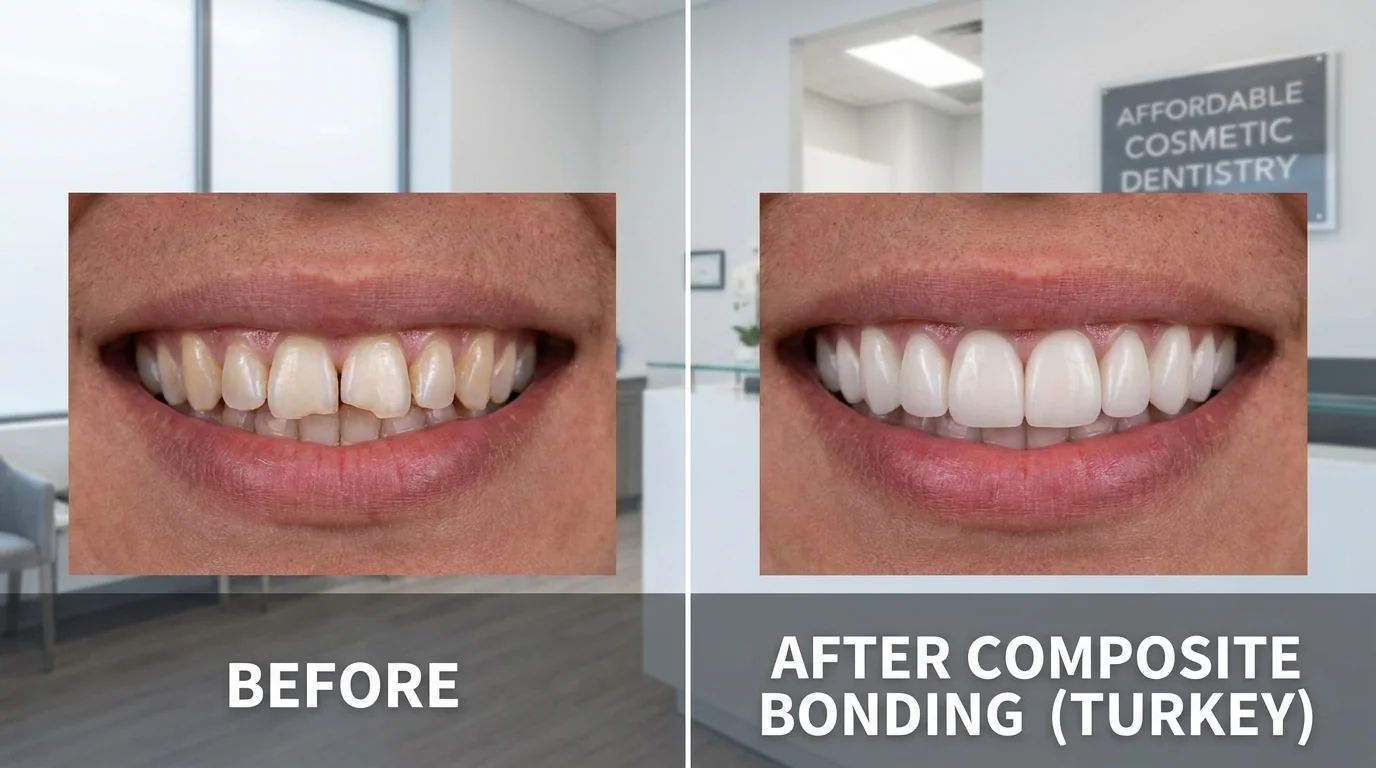 Komposit-Bonding-Lächeln-Transformationsergebnis Türkei