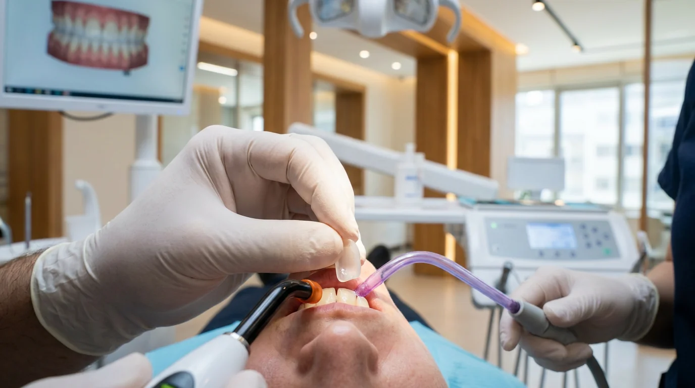 Porcelain veneer placement procedure in Turkey