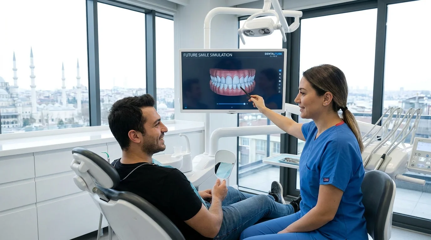 Digital smile design consultation at Turkish dental clinic