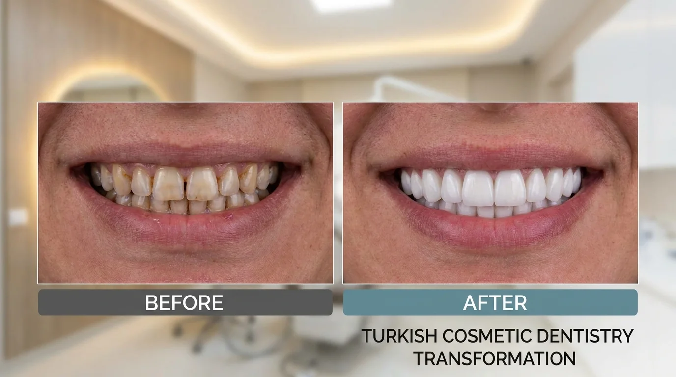 Smile makeover before and after transformation Turkey